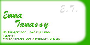 emma tamassy business card